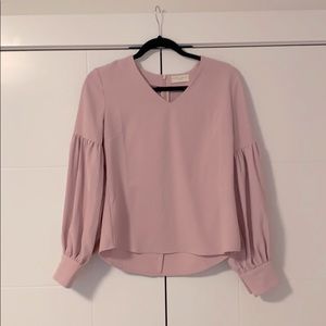 Rachel Parcell Blush Pink Balloon Sleeve Top